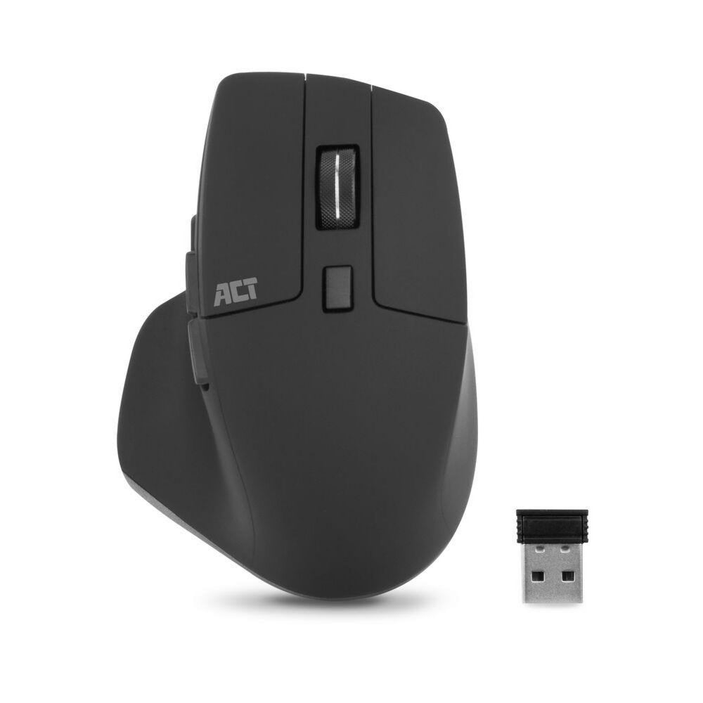 ACT AC5146 | Draadloze Muis | Rechtshandig | RF + Bluetooth | 2400 DPI | Zwart - Matmuis - Matmuis